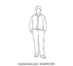 Man, Boy Line Art Drawing