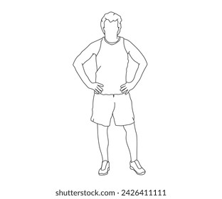 Man, Boy Line Art Drawing