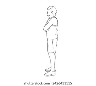 Hombre, Niño Línea Arte Dibujo