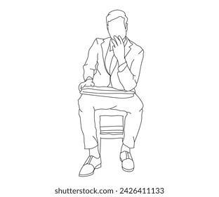 Man, Boy Line Art Drawing