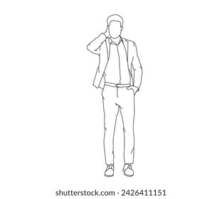 Hombre, Niño Línea Arte Dibujo