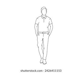 Man, Boy Line Art Drawing