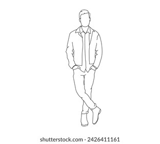 Man, Boy Line Art Drawing