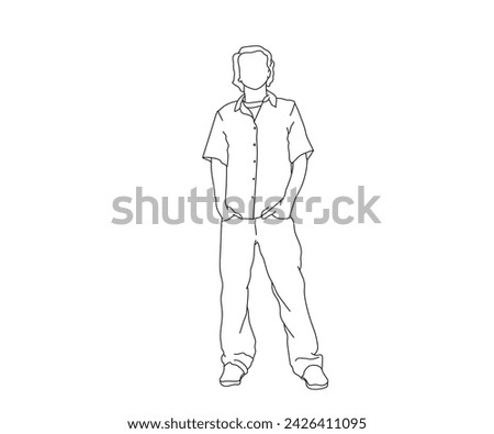 Man, Boy Line Art Drawing