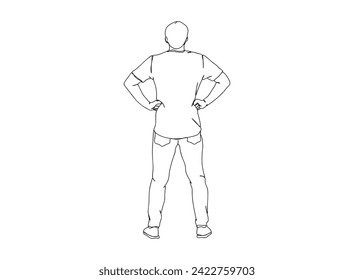 Man, Boy Single Line Drawing