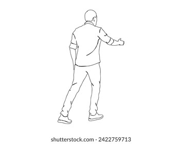 Dibujo de hombre, niño de una sola línea