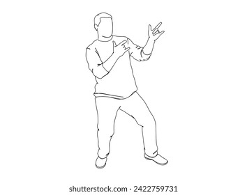 Man, Boy Single Line Drawing