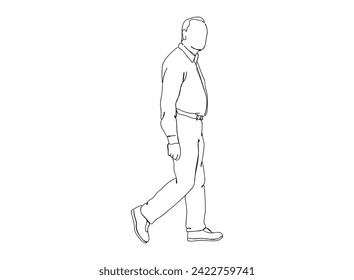 Dibujo de hombre, niño de una sola línea