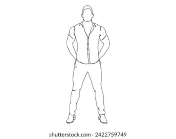 Man, Boy Single Line Drawing