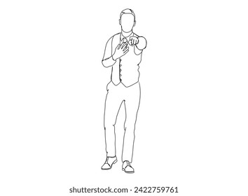 Man, Boy Single Line Drawing