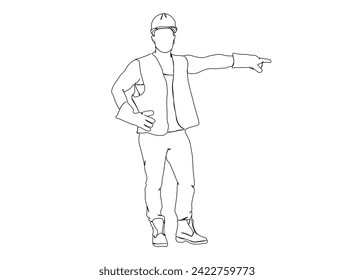 Dibujo de hombre, niño de una sola línea