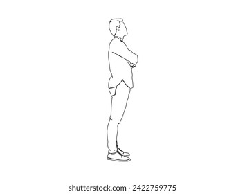 Man, Boy Single Line Drawing