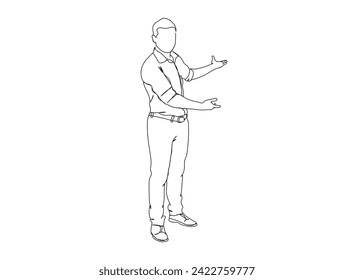 Dibujo de hombre, niño de una sola línea