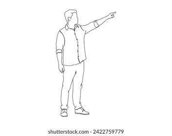 Dibujo de hombre, niño de una sola línea