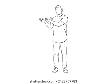 Man, Boy Single Line Drawing