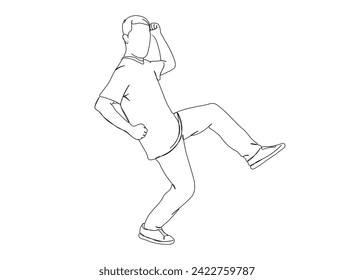 Dibujo de hombre, niño de una sola línea