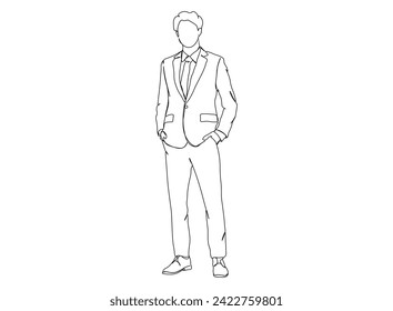 Dibujo de hombre, niño de una sola línea