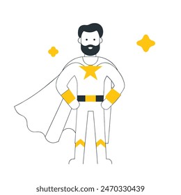 A man and a boy are standing next to each other, with the man wearing a cape and the boy wearing a costume. Concept of adventure and fun, as if the two are about to embark on a journey together