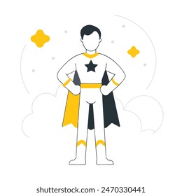 A man and a boy are standing next to each other, with the man wearing a cape and the boy wearing a costume. Concept of adventure and fun, as if the two are about to embark on a journey together
