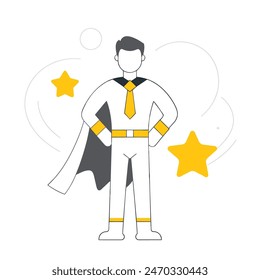 A man and a boy are standing next to each other, with the man wearing a cape and the boy wearing a costume. Concept of adventure and fun, as if the two are about to embark on a journey together