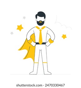 A man and a boy are standing next to each other, with the man wearing a cape and the boy wearing a costume. Concept of adventure and fun, as if the two are about to embark on a journey together
