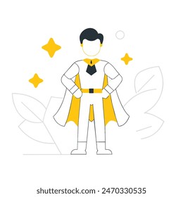 A man and a boy are standing next to each other, with the man wearing a cape and the boy wearing a costume. Concept of adventure and fun, as if the two are about to embark on a journey together