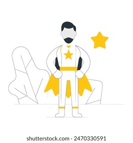 A man and a boy are standing next to each other, with the man wearing a cape and the boy wearing a costume. Concept of adventure and fun, as if the two are about to embark on a journey together