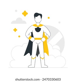 A man and a boy are standing next to each other, with the man wearing a cape and the boy wearing a costume. Concept of adventure and fun, as if the two are about to embark on a journey together