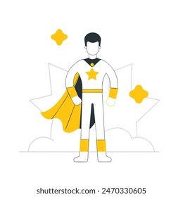 A man and a boy are standing next to each other, with the man wearing a cape and the boy wearing a costume. Concept of adventure and fun, as if the two are about to embark on a journey together