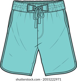 MAN AND BOYS SWIM SHORTS  KNICKER BEACH AND CASUAL WEAR VECTOR ILLUSTRATION SKETCH