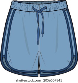 MAN AND BOYS SWIM SHORTS  KNICKER BEACH AND CASUAL WEAR VECTOR ILLUSTRATION SKETCH