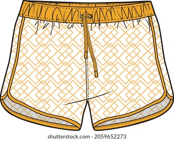 MAN AND BOYS SWIM SHORTS  KNICKER BEACH AND CASUAL WEAR VECTOR ILLUSTRATION SKETCH