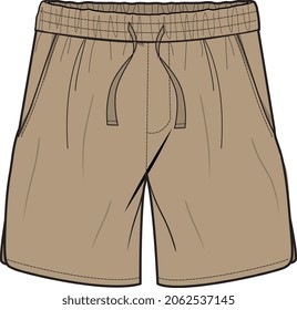 MAN AND BOYS SWIM SHORTS  KNICKER BEACH AND CASUAL WEAR VECTOR ILLUSTRATION SKETCH