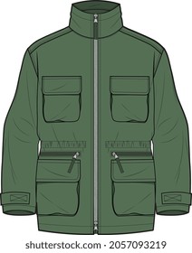 MAN AND BOYS WEAR JUNGLE JACKET WITH POCKET VECTOR