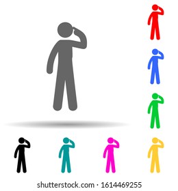 Man brain, head multi color style icon. Simple glyph, flat vector of man pointing finger icons for ui and ux, website or mobile application