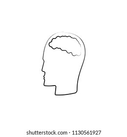 a man with a brain icon. Element of idea icon for mobile concept and web apps. Sketch style a man with a brain icon can be used for web and mobile. Premium icon on white background