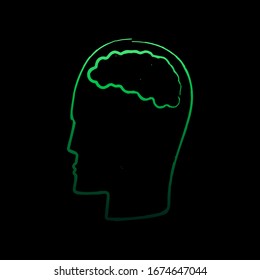 a man with a brain nolan icon. Simple thin line, outline vector of Creative idea icons for ui and ux, website or mobile application