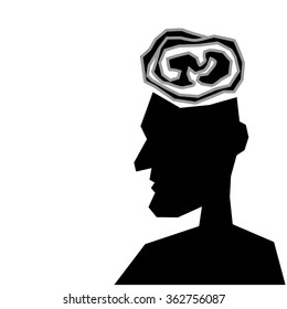 man with brain vector eps.10