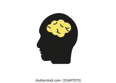 
Hombre con cerebro. Ilustración vectorial. Icono