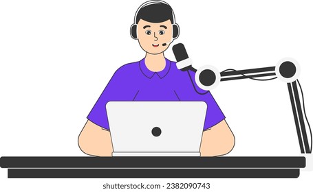 Man Brainstorming Topics with Guest Illustration