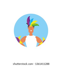 man brazilian dancer in frame circular