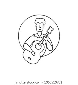 man brazilian dancer with guitar instrument