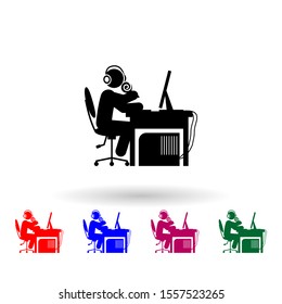 Man break multi color icon. Simple glyph, flat vector of gamer icons for ui and ux, website or mobile application