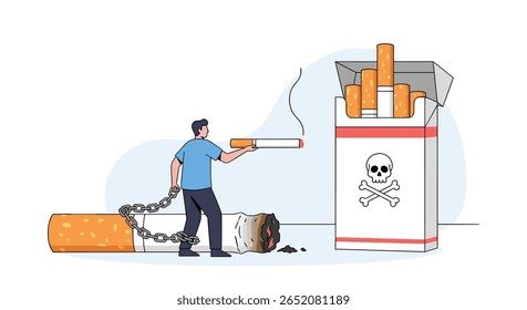 Man breaks free from smoking addiction quitting cigarettes for better health and lifestyle choice