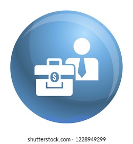 Man bribery money bag icon. Simple illustration of man bribery money bag vector icon for web design isolated on white background
