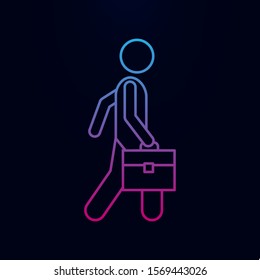 Man with brief case nolan icon. Simple thin line, outline vector of male bag and luggage icons for ui and ux, website or mobile application