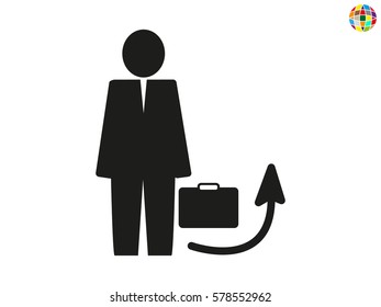 a man with a briefcase, icon, vector illustration eps10