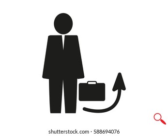 a man with a briefcase, icon, vector illustration eps10