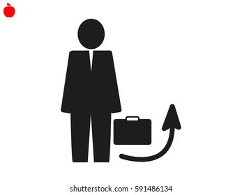 a man with a briefcase, icon, vector illustration eps10