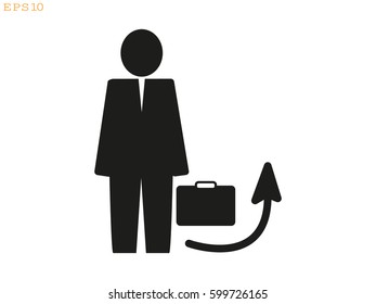 a man with a briefcase, icon, vector illustration eps10